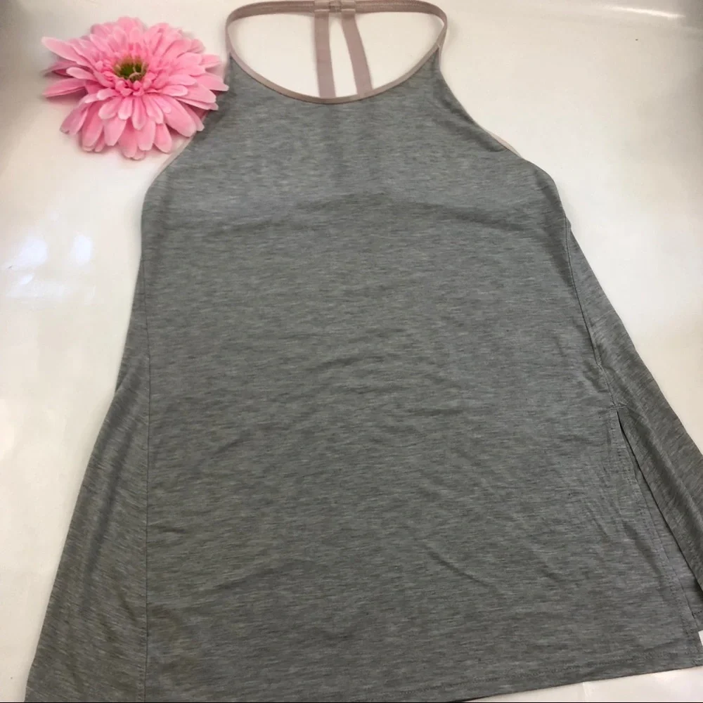 Athleta Essence Athletic Longline Tank Top: Heathered Grey - Picture 3 of 8